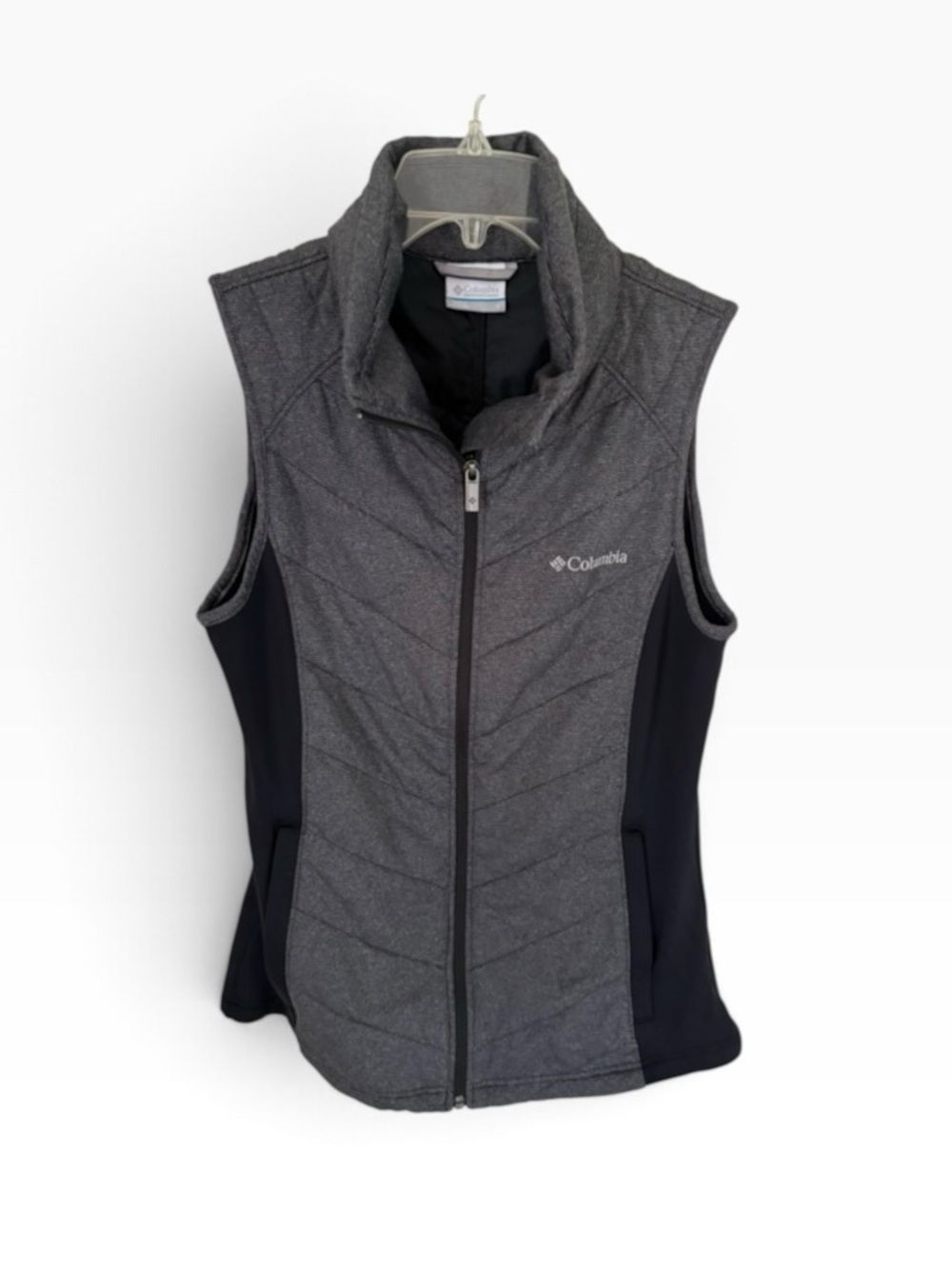 Columbia Women's Charcoal Gray and Black Quilted Vest Size Small